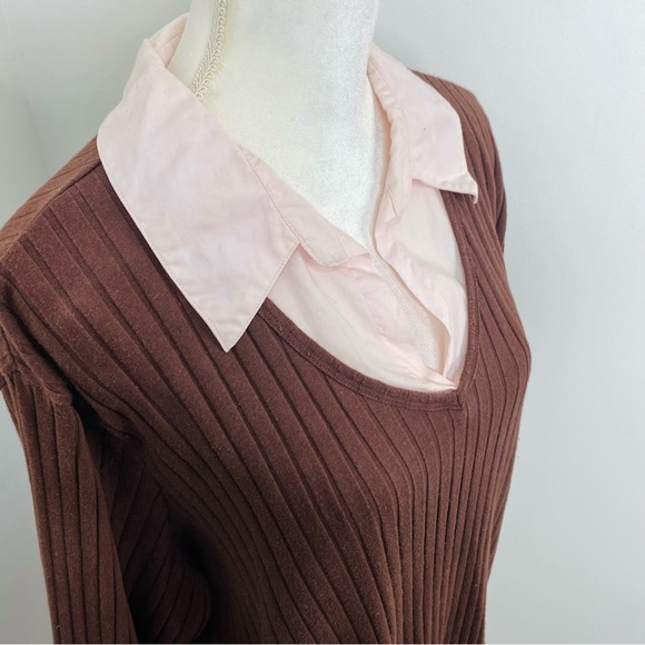 Anxiety Prep Collar Sweater Blouse - Picture 2 of 8